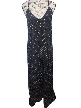 Old Navy Black & White Polka Dot Maxi Dress